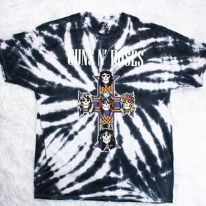 Guns N Roses T Shirt Unisex Large Cross Tie Dye Licensed Band  Merch Tee
